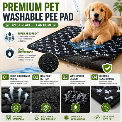 Reusable Waterproof Pee Pad – Washable Training Mat for Dogs & Cats