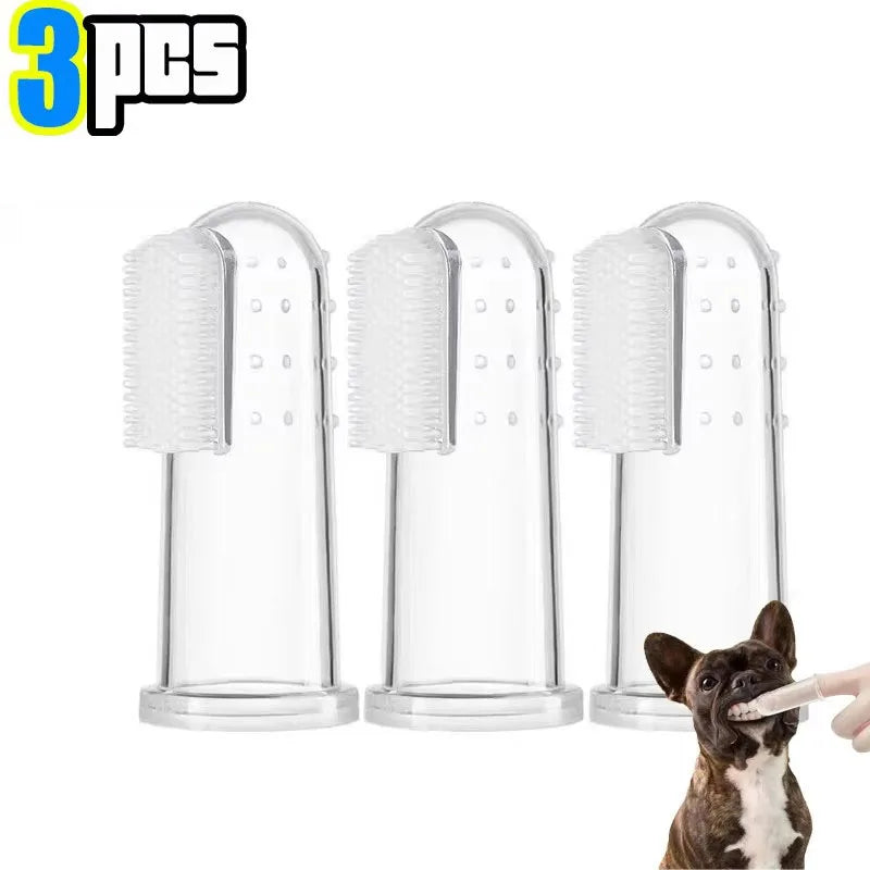 Silicone Finger Toothbrush for Dogs & Cats - Soft Pet Teeth Cleaning Brush (Multi-Pack)