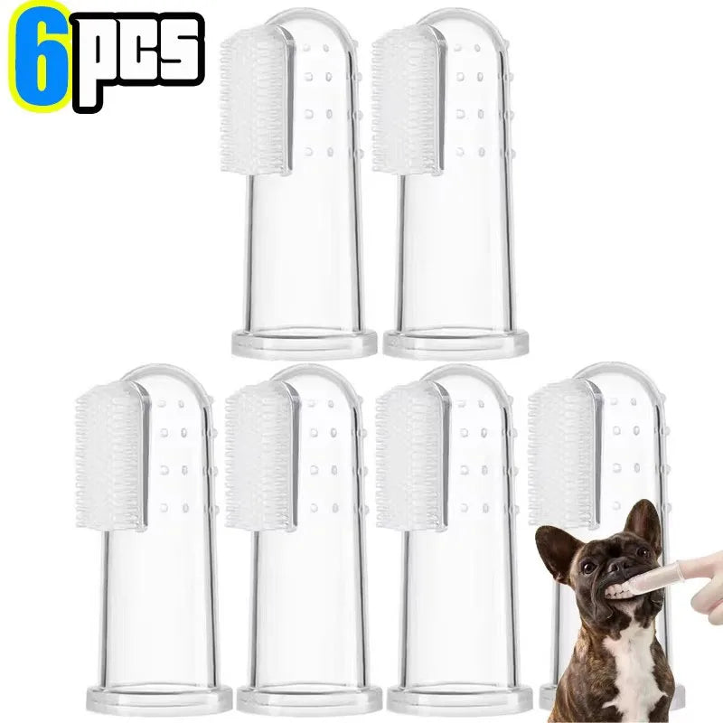 Silicone Finger Toothbrush for Dogs & Cats - Soft Pet Teeth Cleaning Brush (Multi-Pack)
