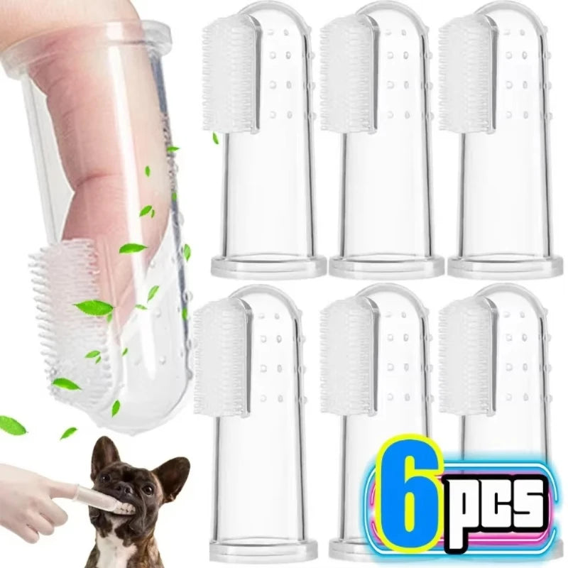 Silicone Finger Toothbrush for Dogs & Cats - Soft Pet Teeth Cleaning Brush (Multi-Pack)