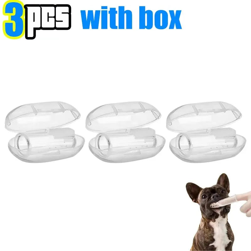 Silicone Finger Toothbrush for Dogs & Cats - Soft Pet Teeth Cleaning Brush (Multi-Pack)