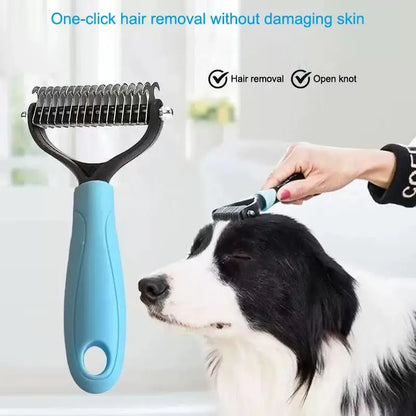 2-Sided Deshedding & Dematting Brush – Easy-Grip Grooming Tool