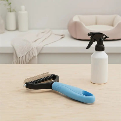 2-Sided Deshedding & Dematting Brush – Easy-Grip Grooming Tool