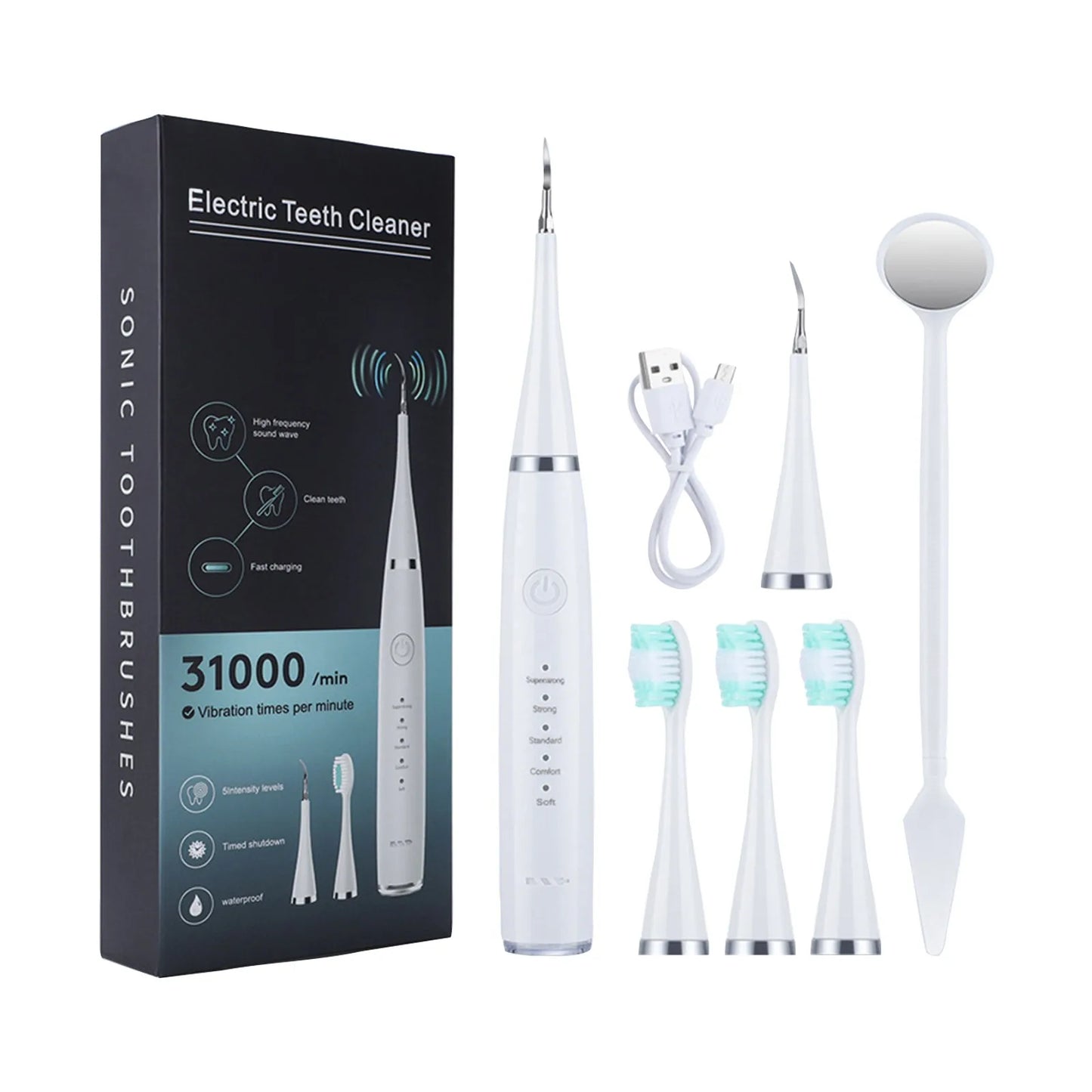 Ultrasonic Electric Pet Toothbrush - Plaque & Tartar Removal Dental Cleaner for Dogs