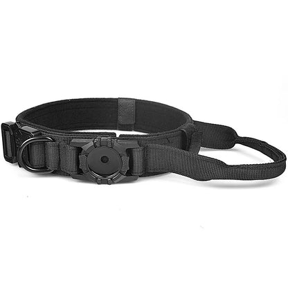 Tactical AirTag Dog Collar – Adjustable GPS Holder for Medium/Large Dogs