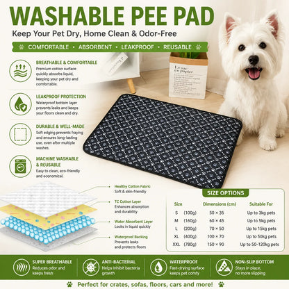 Reusable Waterproof Pee Pad – Washable Training Mat for Dogs & Cats