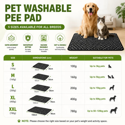 Reusable Waterproof Pee Pad – Washable Training Mat for Dogs & Cats